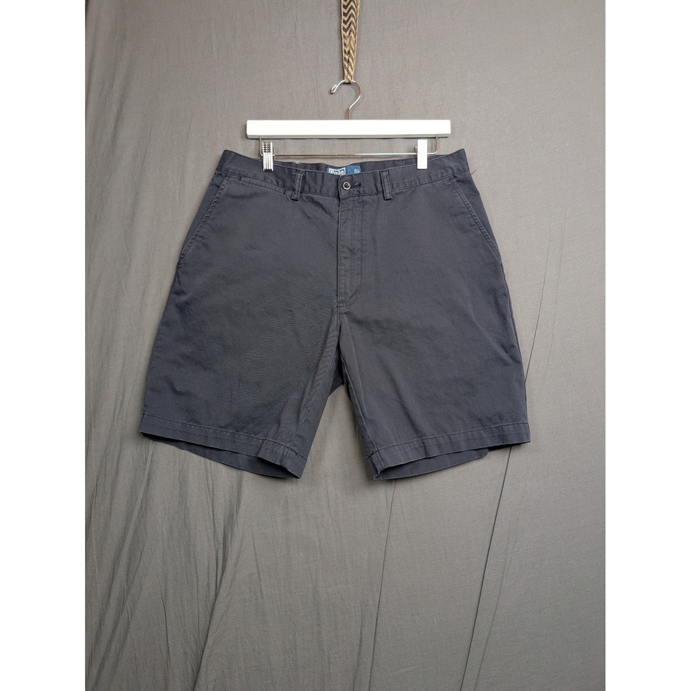Polo Ralph Lauren Mens Navy Blue Classic Polo Chino Shorts Size 35 Flat Front